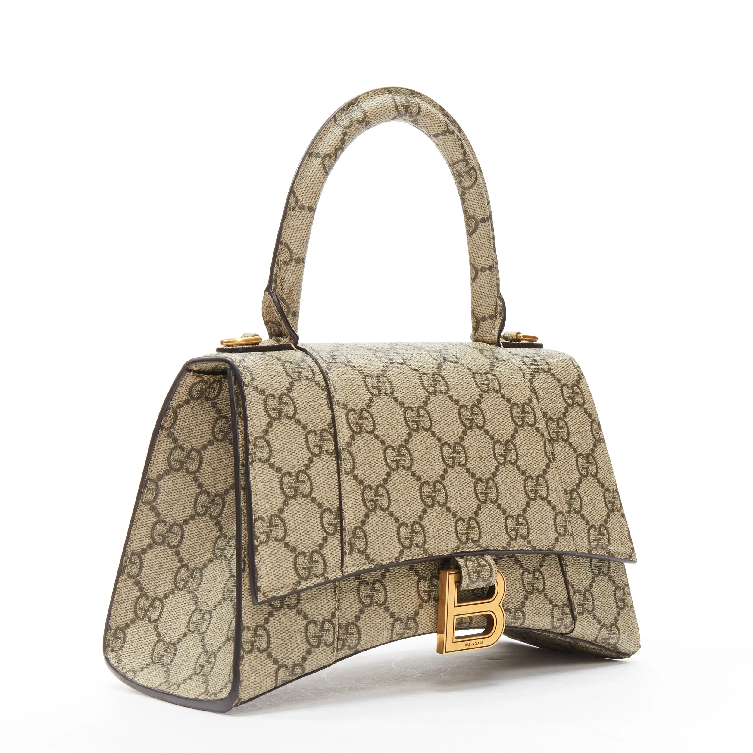 GUCCI BALENCIAGA Hourglass Hacker Project Runway monogram B buckle bag