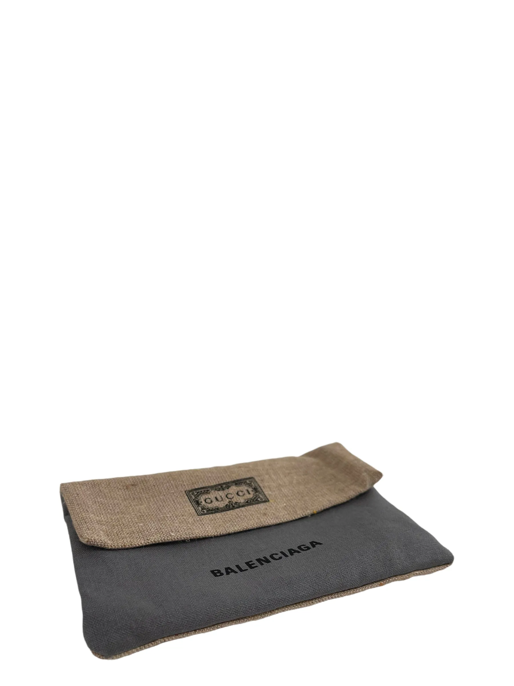 Gucci X Balenciaga Floral Canvas & Black Leather Cardholder