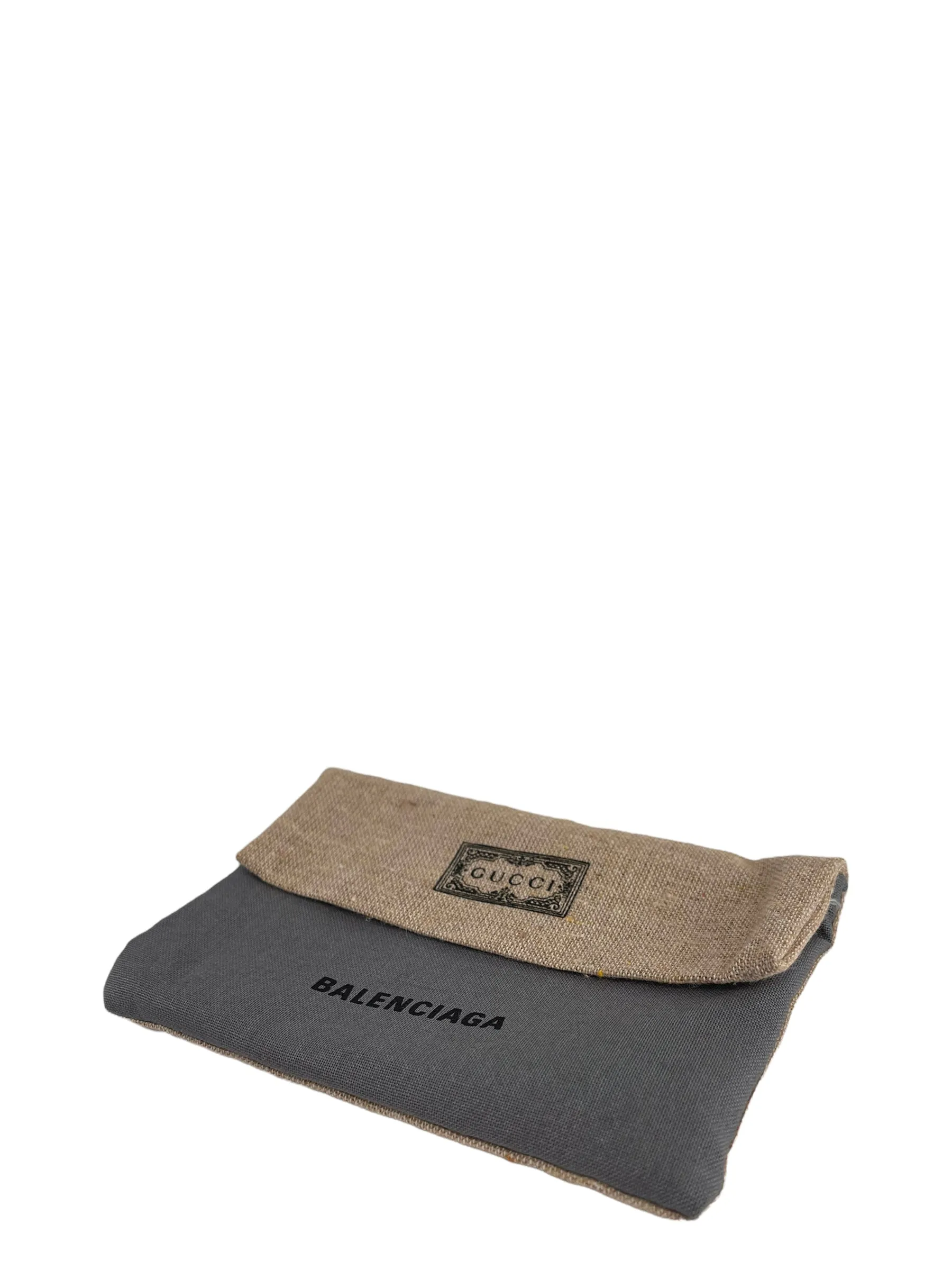 Gucci X Balenciaga Floral Canvas & Black Leather Cardholder