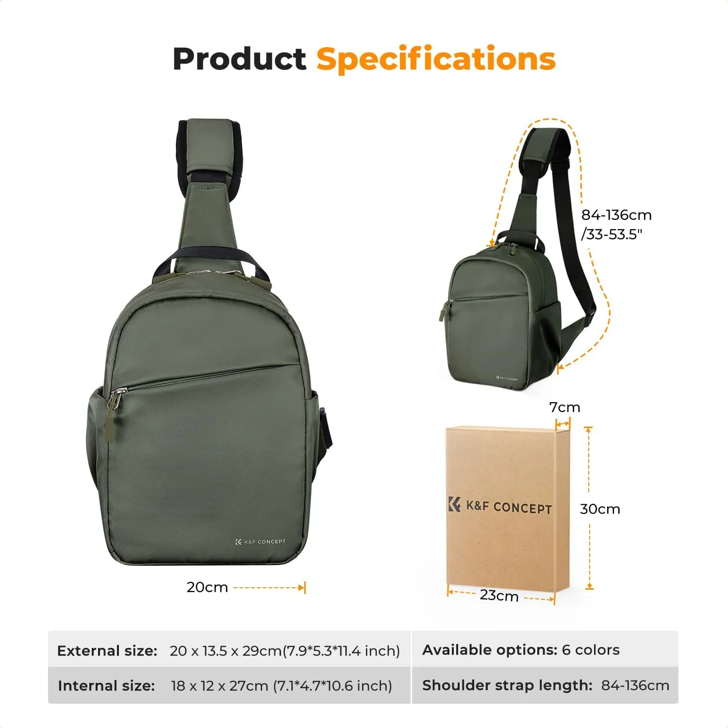 K&F Concept Small Camera Bag for Photographer, Camera Sling Crossbody bag for DSLR/SLR/Mirrorless Camera, Compact Camera Case for Men and Women