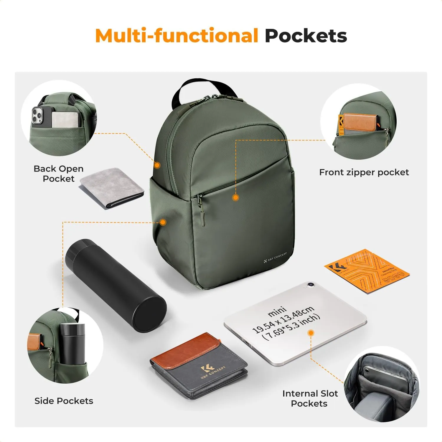 K&F Concept Small Camera Bag for Photographer, Camera Sling Crossbody bag for DSLR/SLR/Mirrorless Camera, Compact Camera Case for Men and Women