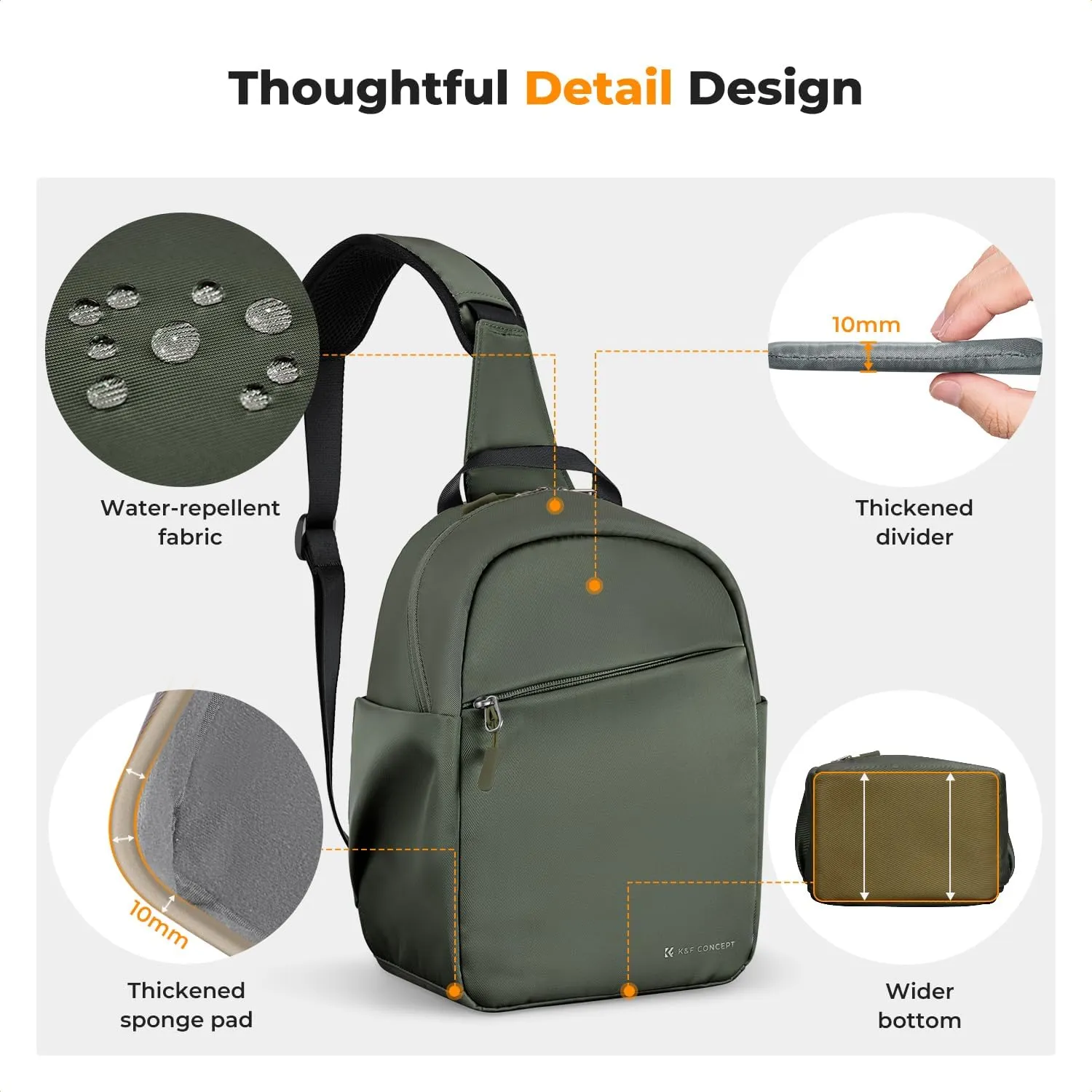 K&F Concept Small Camera Bag for Photographer, Camera Sling Crossbody bag for DSLR/SLR/Mirrorless Camera, Compact Camera Case for Men and Women