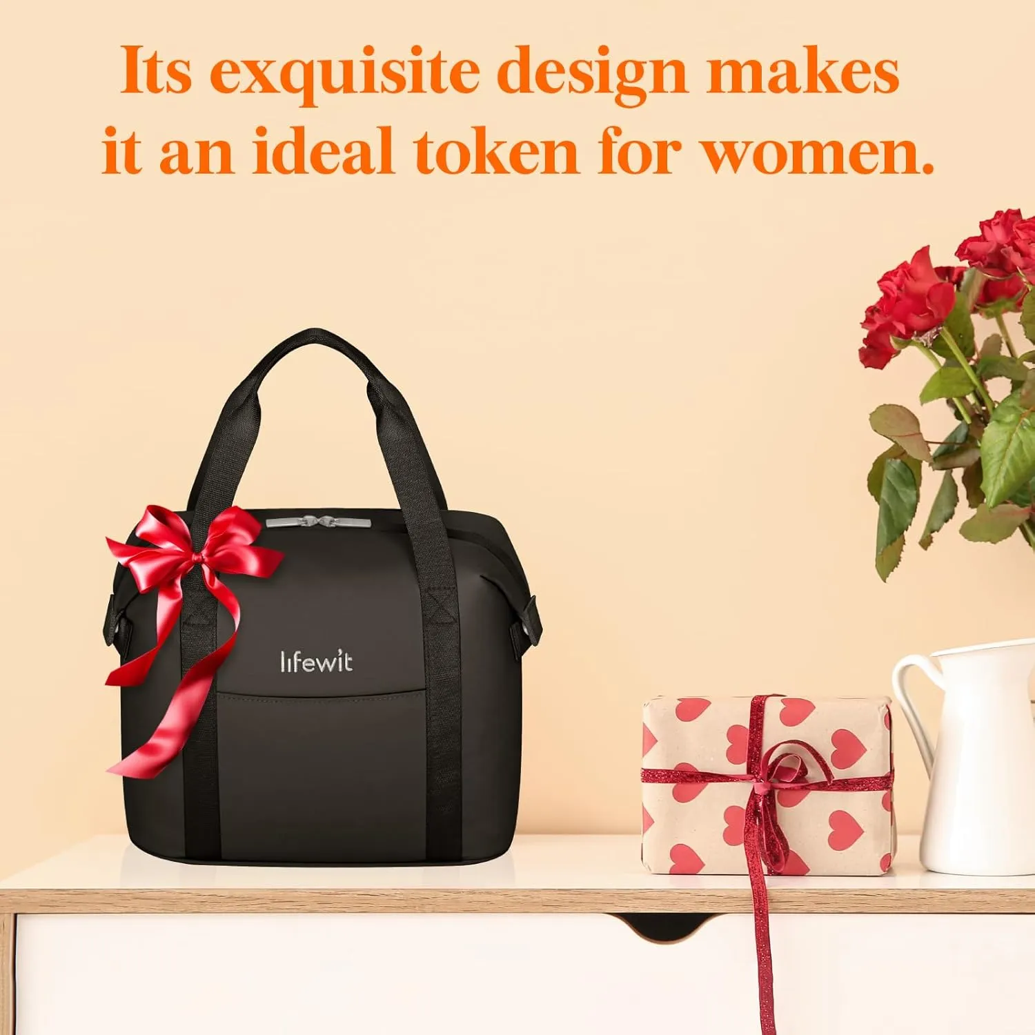 Lifewit Insulated Lunch Box for Women, Lightweight Tote Bag Reusable Lunch Bag Soft Cooler, Large Lunchbox for Work Travel for Women Adults, 9L Black