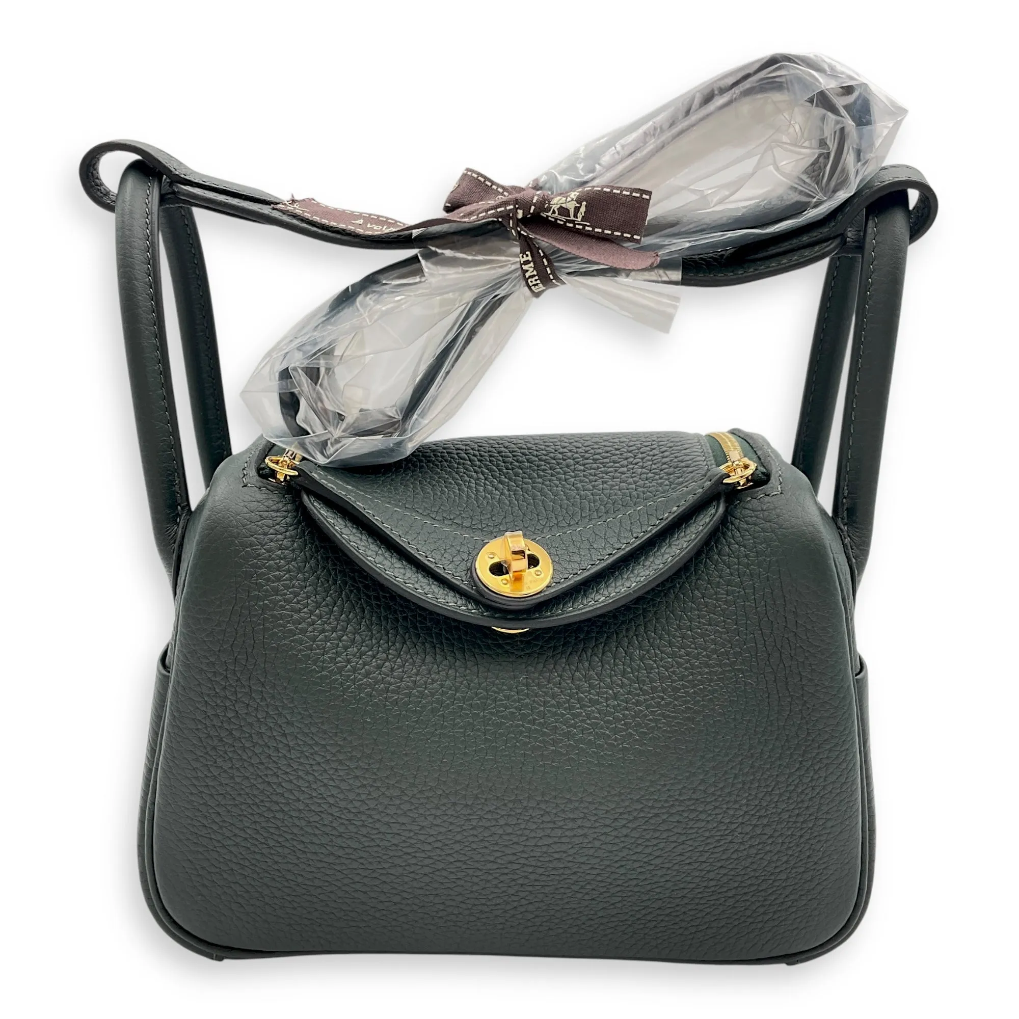 Lindy II Mini Green in Clemence, Gold hardware