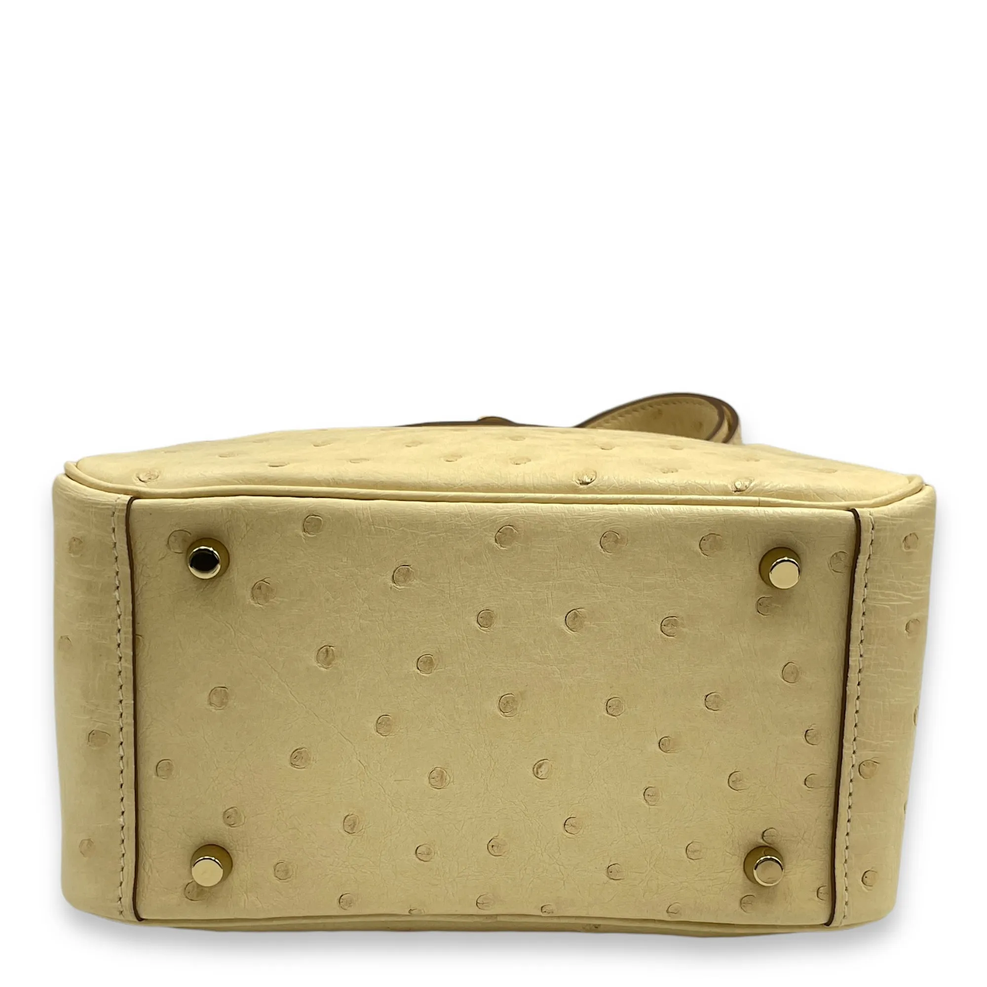 Lindy Mini Vanille in Ostrich, Gold hardware