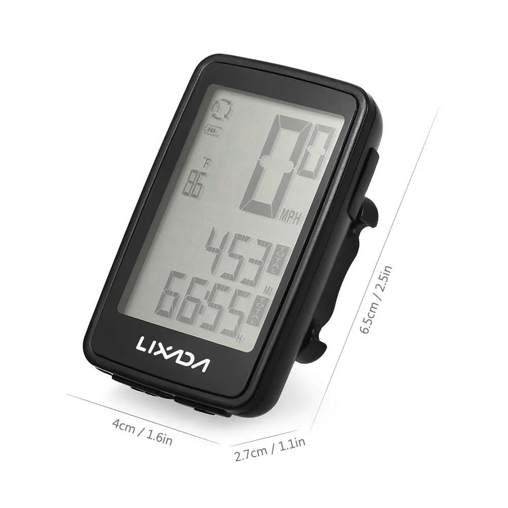 Lixada Bicycle Computer USB Rechargeable Wireless Bike Cycling Computer with Bicycle Speedometer Odometer Watch LED Digital Rate