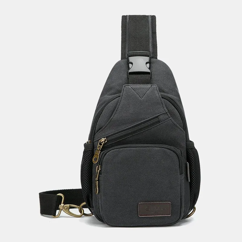 Men Casual Vintage Chest Bag Shoulder For Outdoor Travel