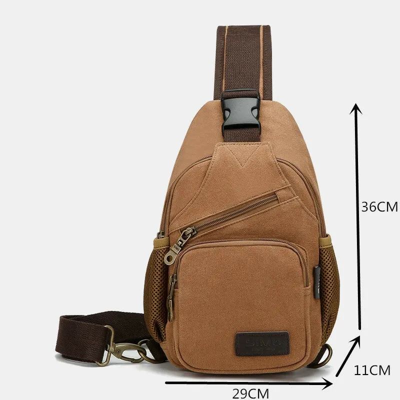 Men Casual Vintage Chest Bag Shoulder For Outdoor Travel