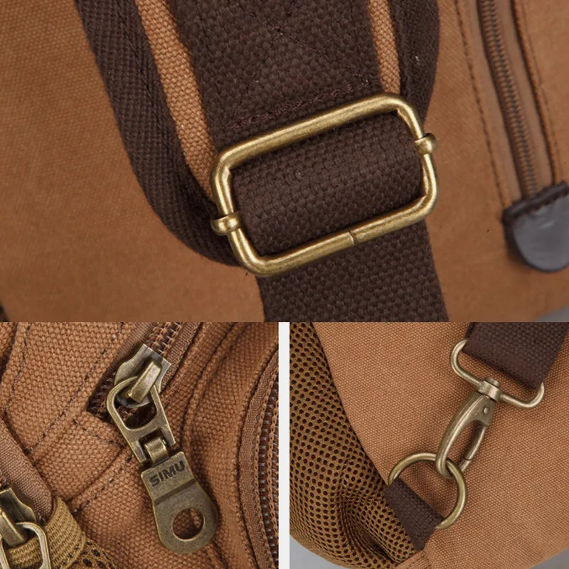 Men Casual Vintage Chest Bag Shoulder For Outdoor Travel