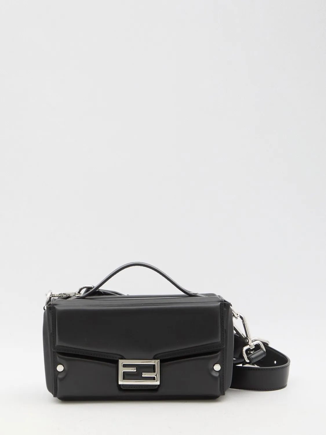 Men's Soft Trunk Baguette Bag in Black | 7VA565ASIV