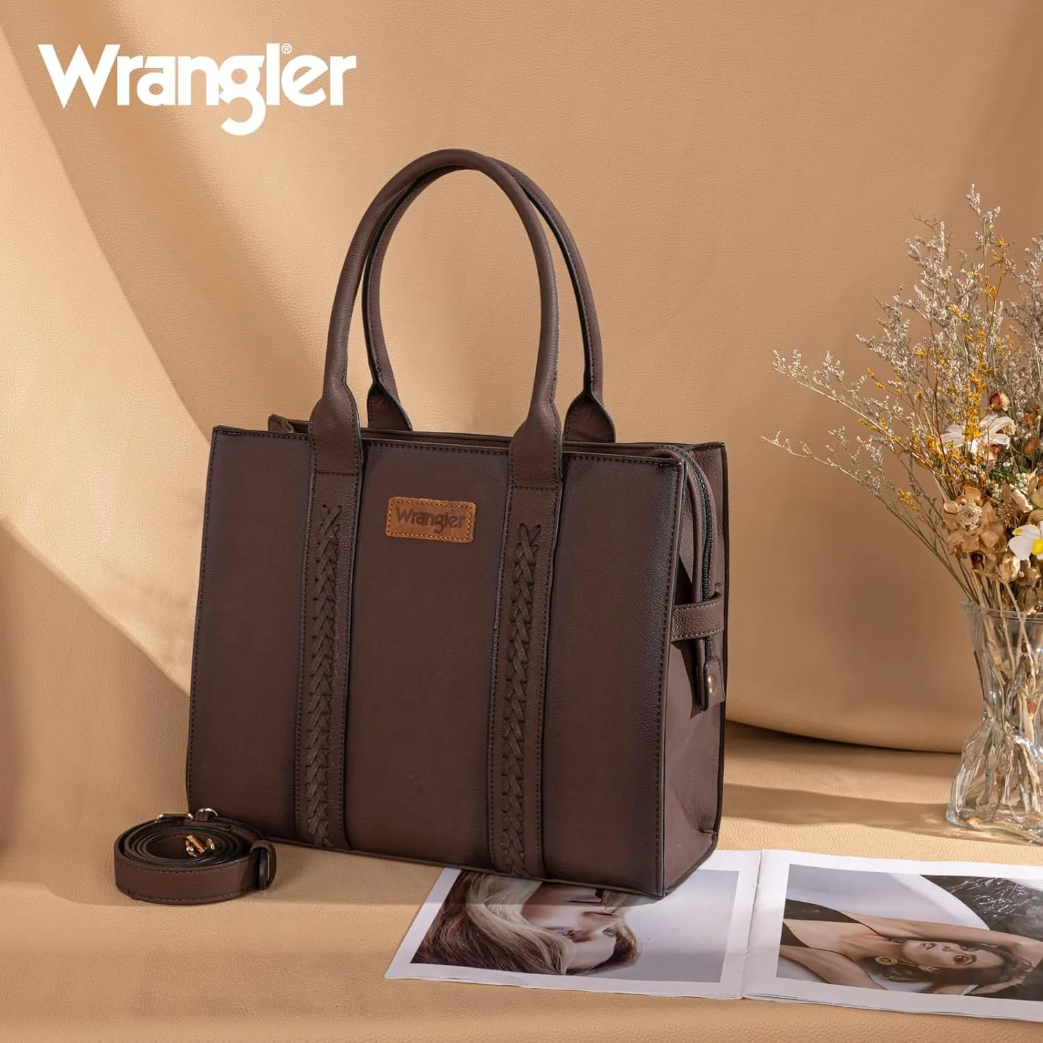 Montana West Wrangler Purse for Women Large Work Tote Bags with Strap Vintage Top-Handle Handbags