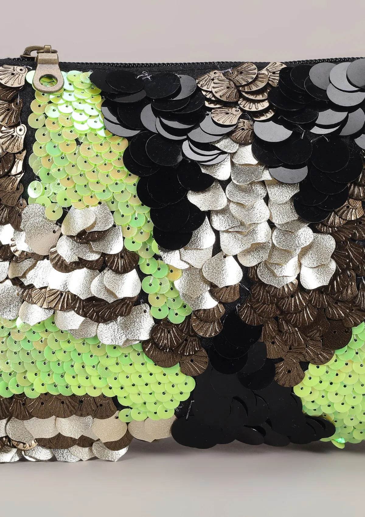 Neon Glam Sequinned Clutch