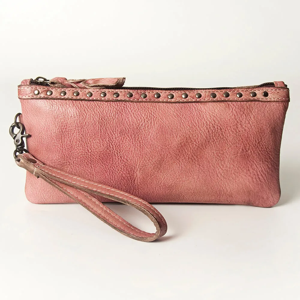 Never Mind Nmbg101C Wristlet Vintage Handmade Genuine Cowhide Leather Women Bag Western Handbag Purse