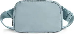 ODODOS Unisex Mini Belt Bag with Adjustable Strap Small Fanny Pack for Workout Running Traveling Hiking, Stone Blue