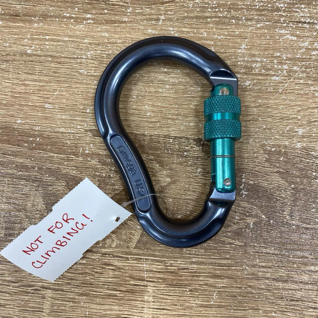 Omega Pacific - Screw Gate Carabiner Backpack Attachment: Grey-Blue/Teal--