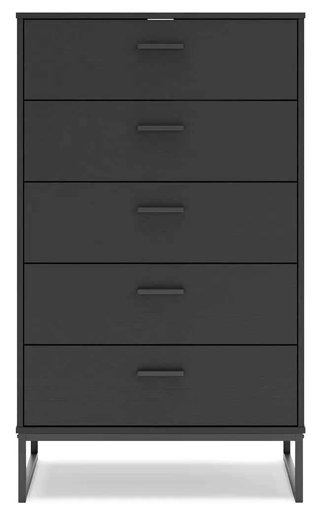(Online Special Price) Socalle Black Chest of Drawers