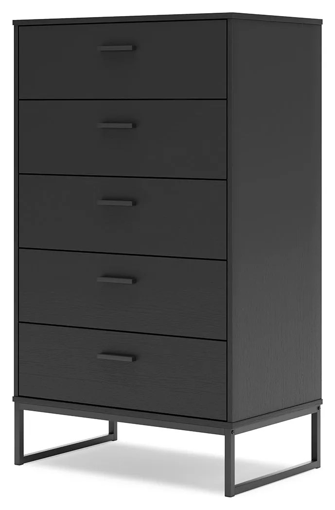 (Online Special Price) Socalle Black Chest of Drawers