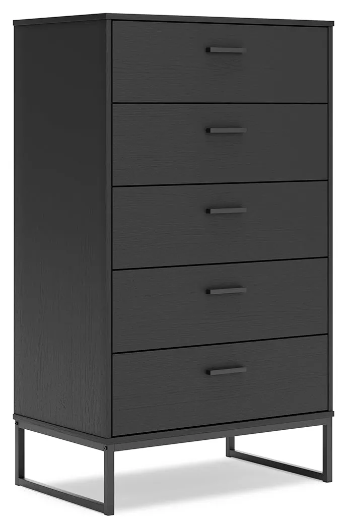 (Online Special Price) Socalle Black Chest of Drawers