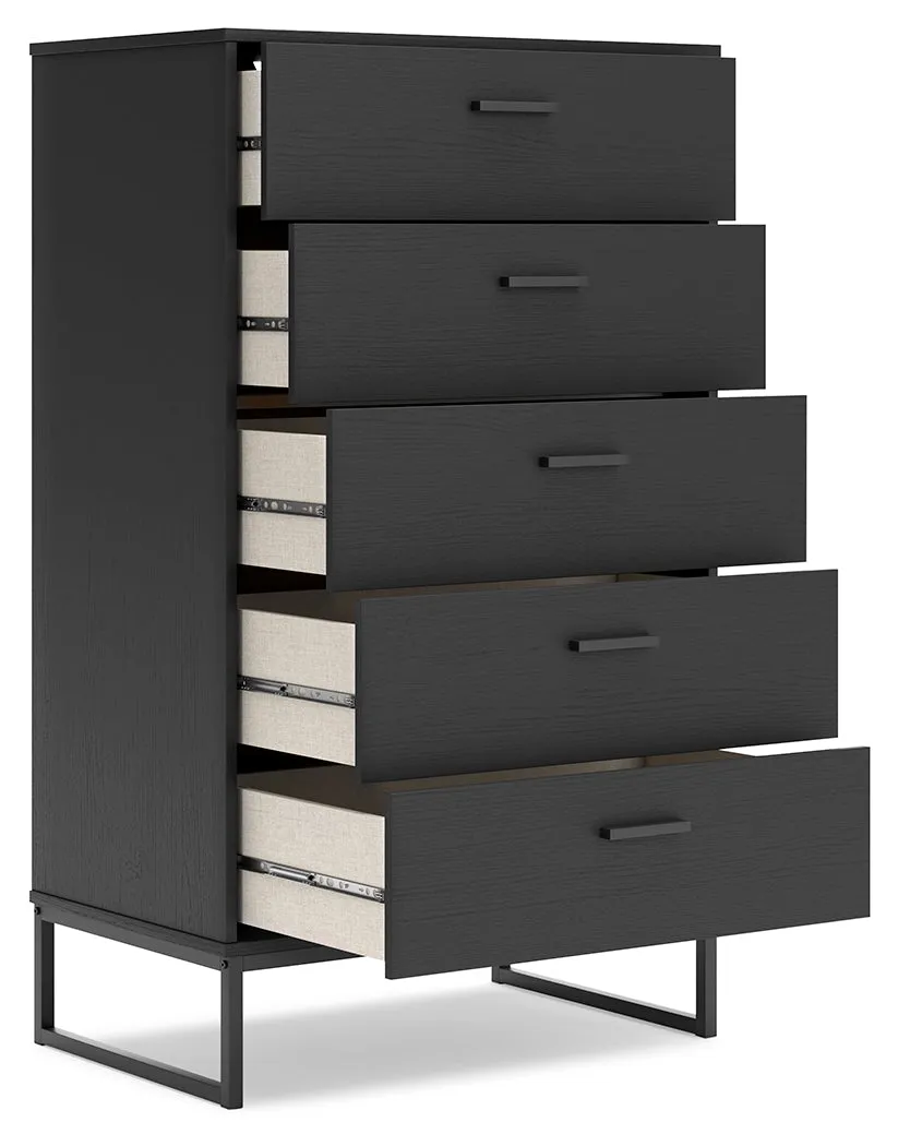 (Online Special Price) Socalle Black Chest of Drawers