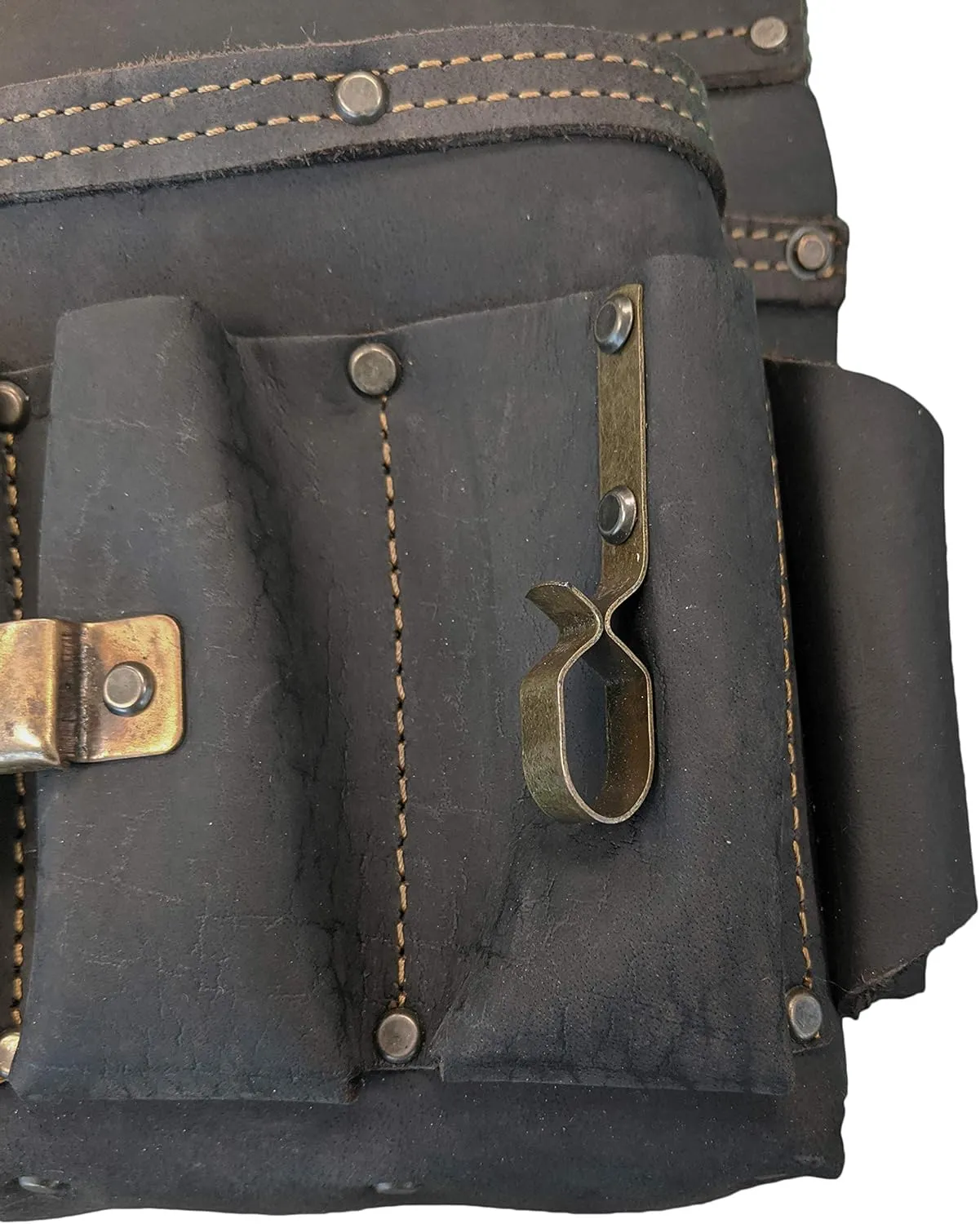OX Tools Pro Oil-Tanned Leather Tool Pouch Set  Heavy-Duty Tool Belt Pouches for Carpenters, Drywallers, Framers & Electricians, Multi-Pocket, Reinforced Stitching & Hammer Holders