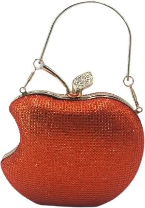 pearl&she Sparkly Apple Rhinestone Handbags Diamond Women Evening Bags Bling Minaudiere Clutch Crystal Purses For Party.