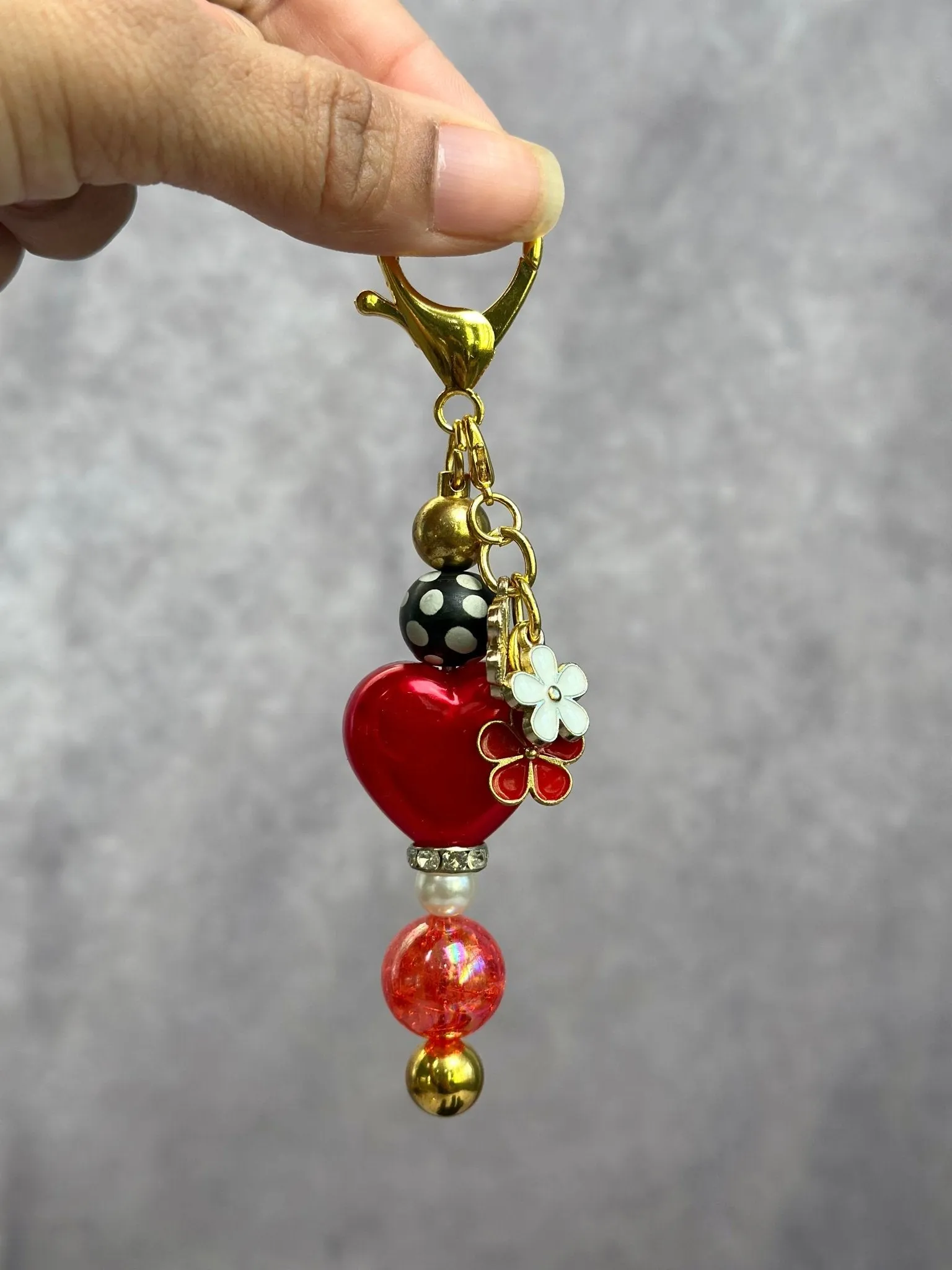 Red Heart Love Keychain | Bag Charm | Design # 2