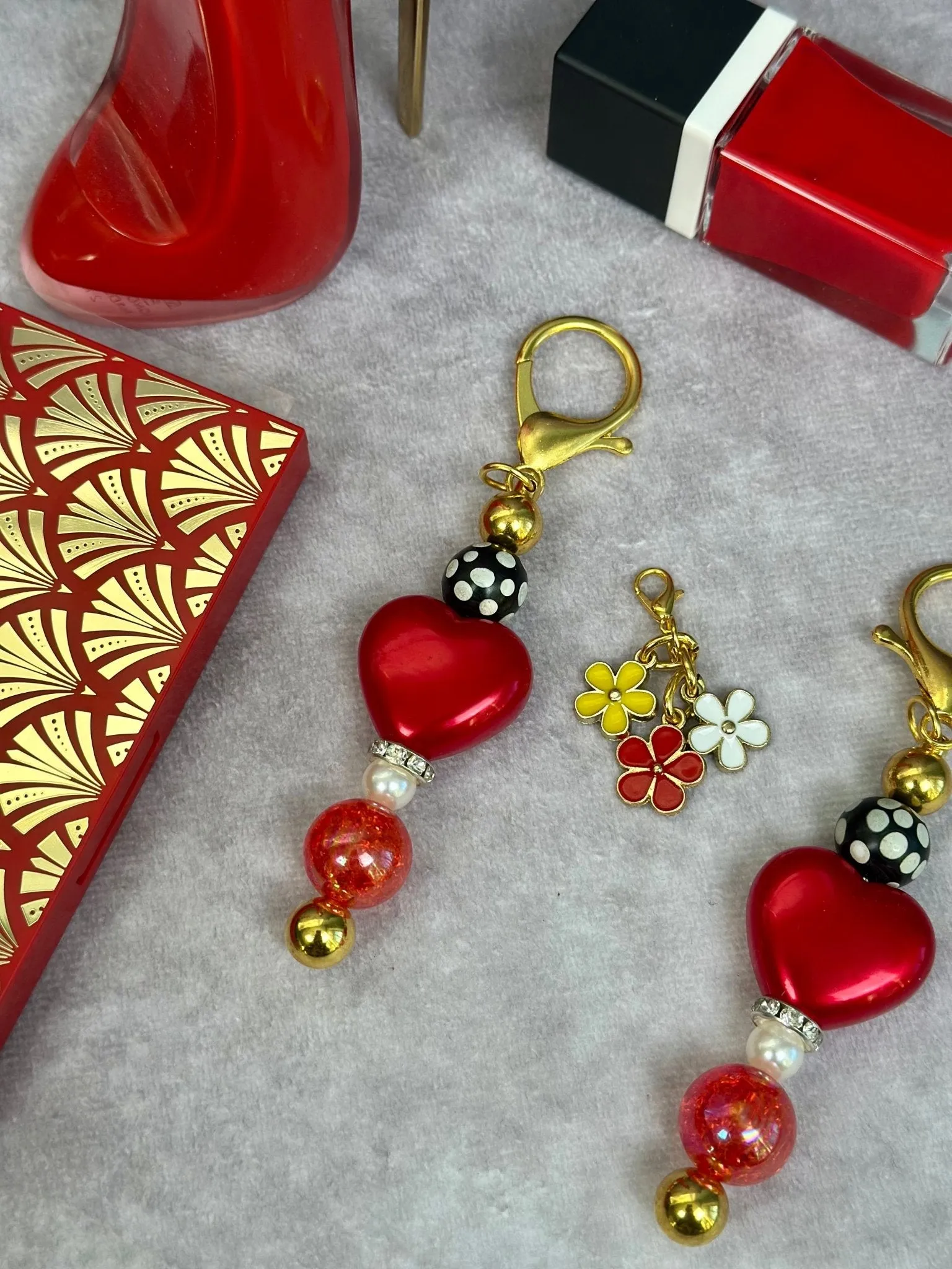 Red Heart Love Keychain | Bag Charm | Design # 2