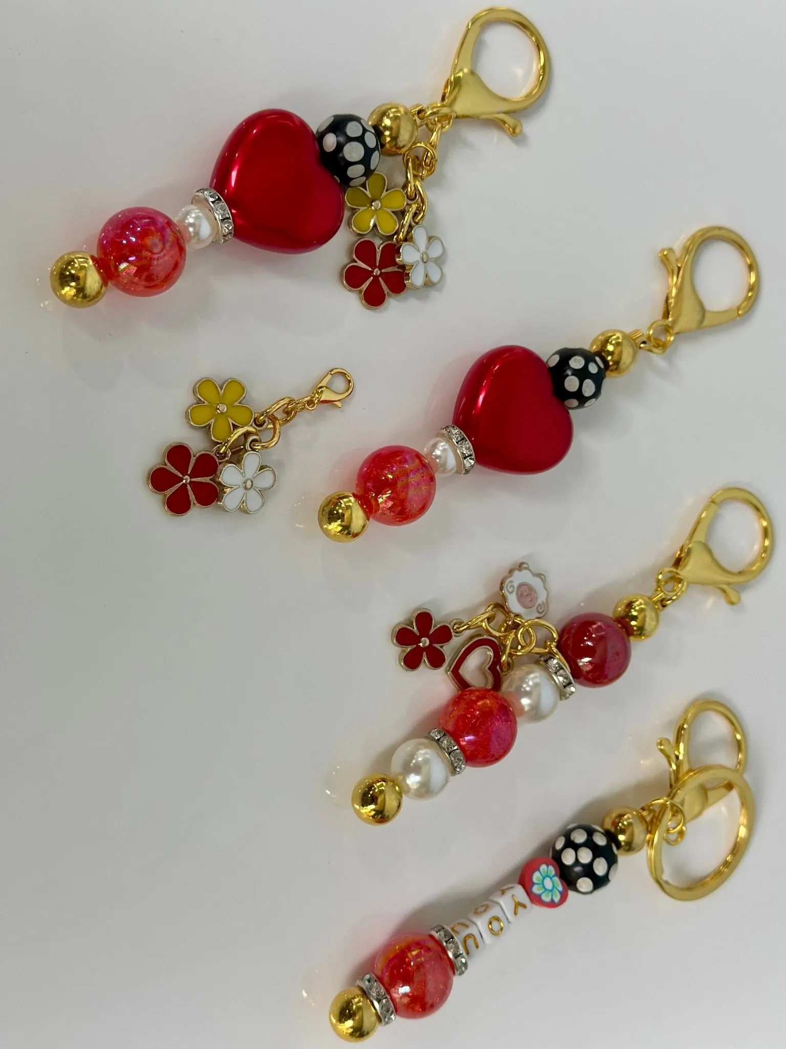 Red Heart Love Keychain | Bag Charm | Design # 2