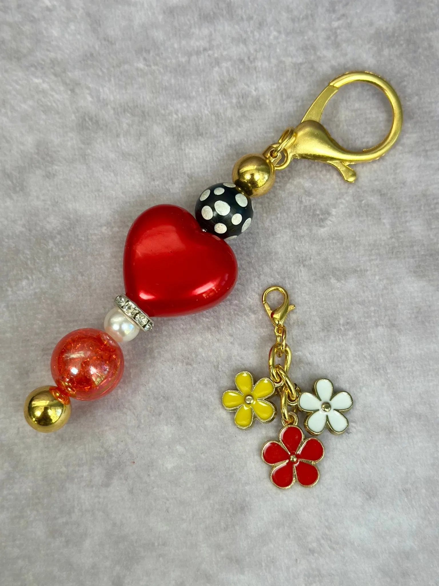 Red Heart Love Keychain | Bag Charm | Design # 2