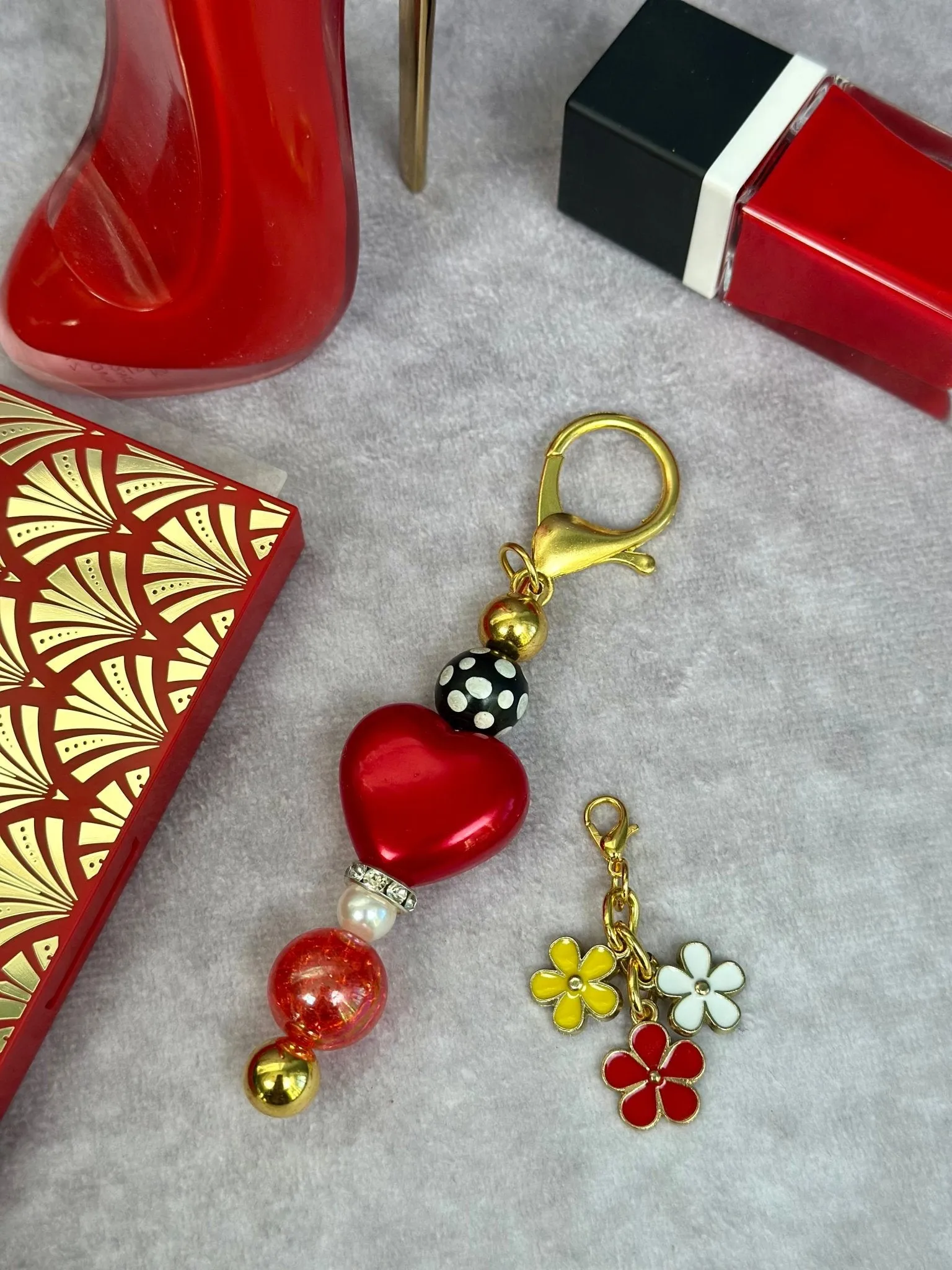 Red Heart Love Keychain | Bag Charm | Design # 2