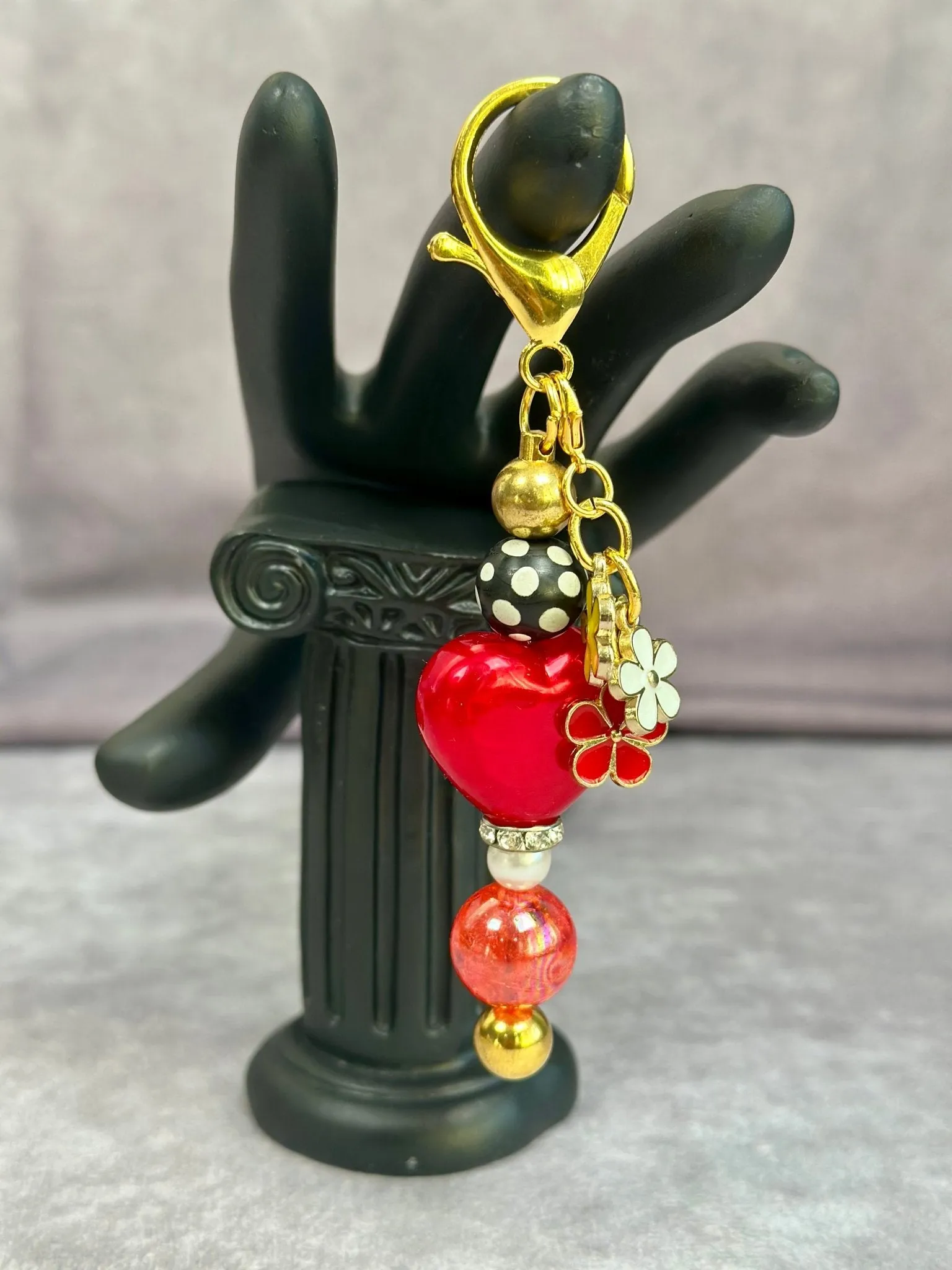 Red Heart Love Keychain | Bag Charm | Design # 2