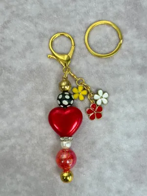 Red Heart Love Keychain | Bag Charm | Design # 2