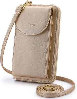 S-ZONE Small Crossbody Bags for Women Cell Phone Purse RFID Blocking Wallet Purses with Credit Card Slots