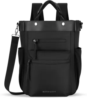 Sherpani Soleil, Anti Theft Convertible Backpack, 3 in 1 Tote Bag, Crossbody Purse, 18L Travel Backpack, Travel Gifts for Women, RFID Protection, Metal Hardware, Fits 15 Laptop (Carbon)