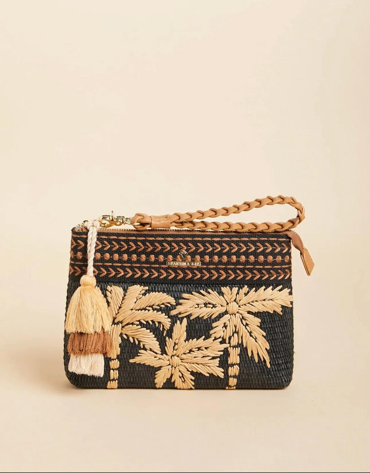 Spartina Maci Wristlet Raffia Palms
