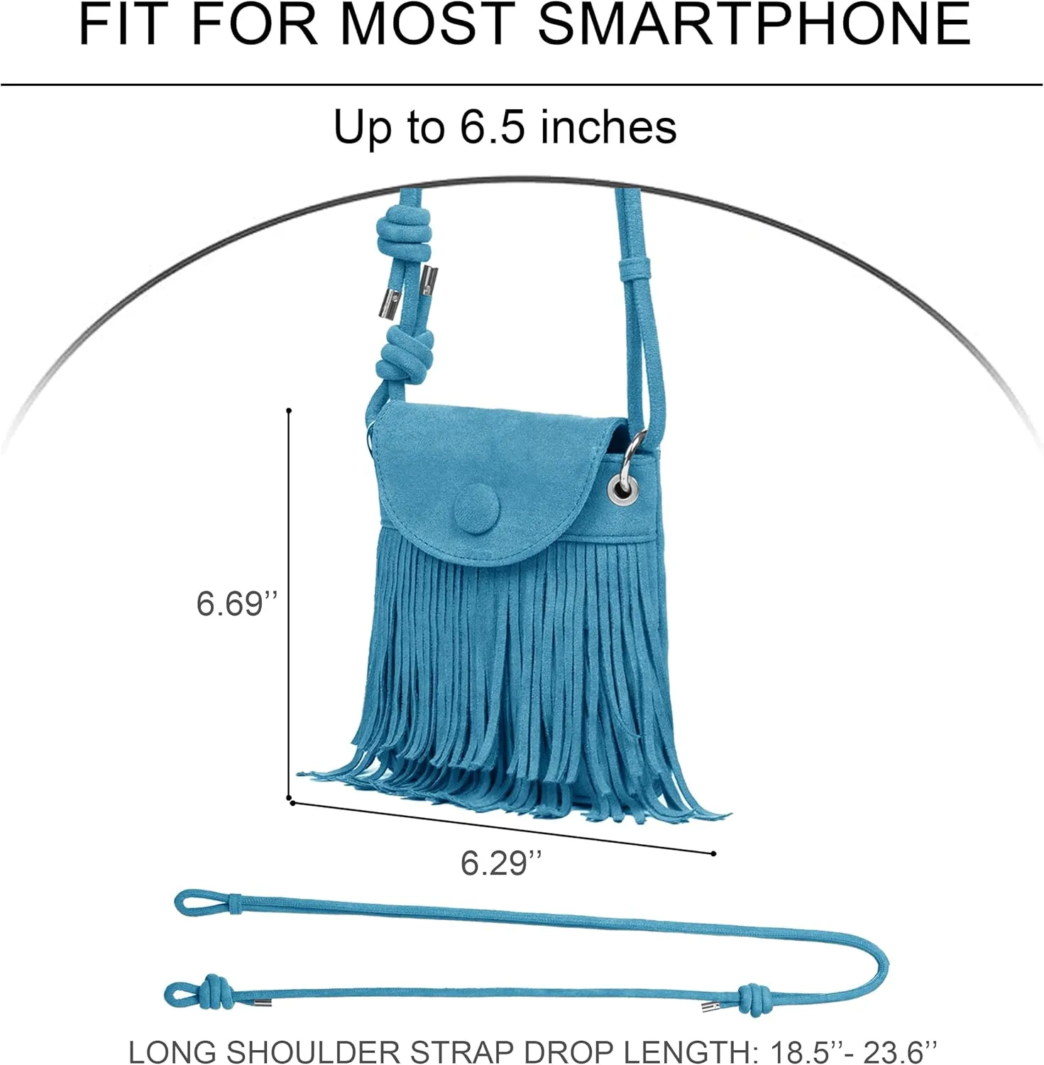 Sunwel Fashion Mini Fringe Purse Small Phone Bags for Women Western Cell Phone Wallet with Zipper Pockets