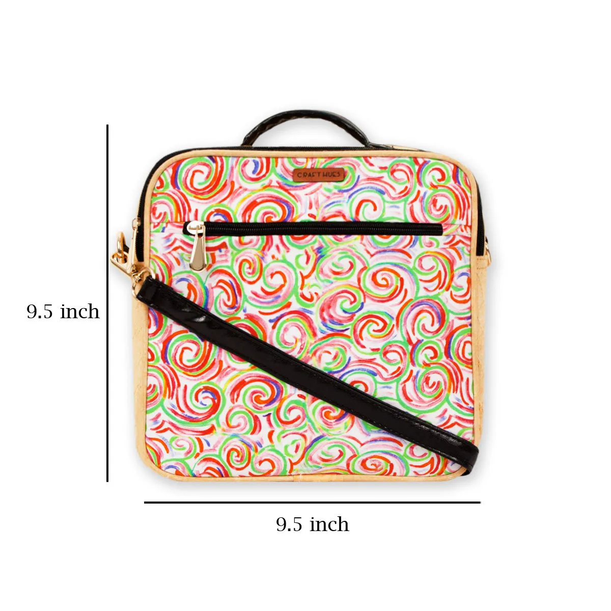 Swirl Double Side Print Box Sling Bag