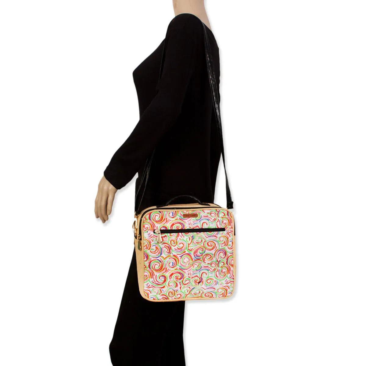 Swirl Double Side Print Box Sling Bag