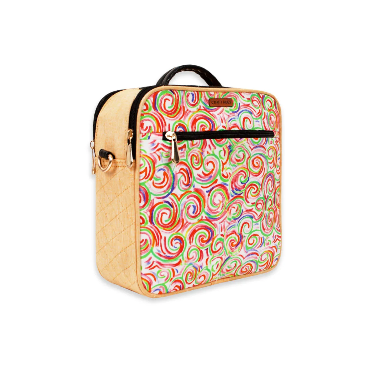Swirl Double Side Print Box Sling Bag