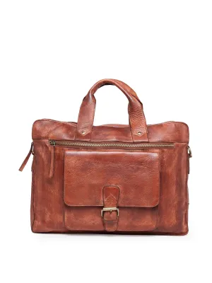 Teakwood Genuine Leather Laptop Bag - Brown