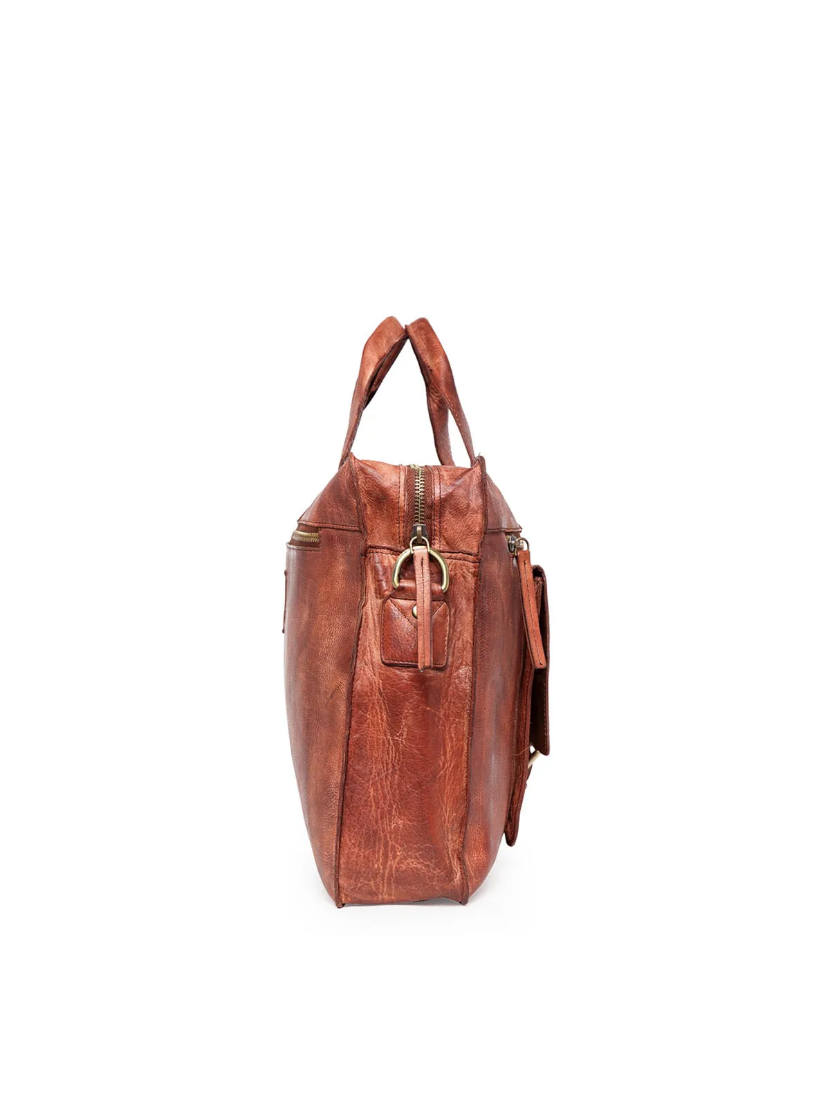 Teakwood Genuine Leather Laptop Bag - Brown