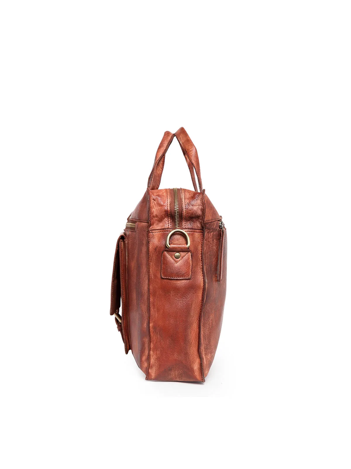 Teakwood Genuine Leather Laptop Bag - Brown