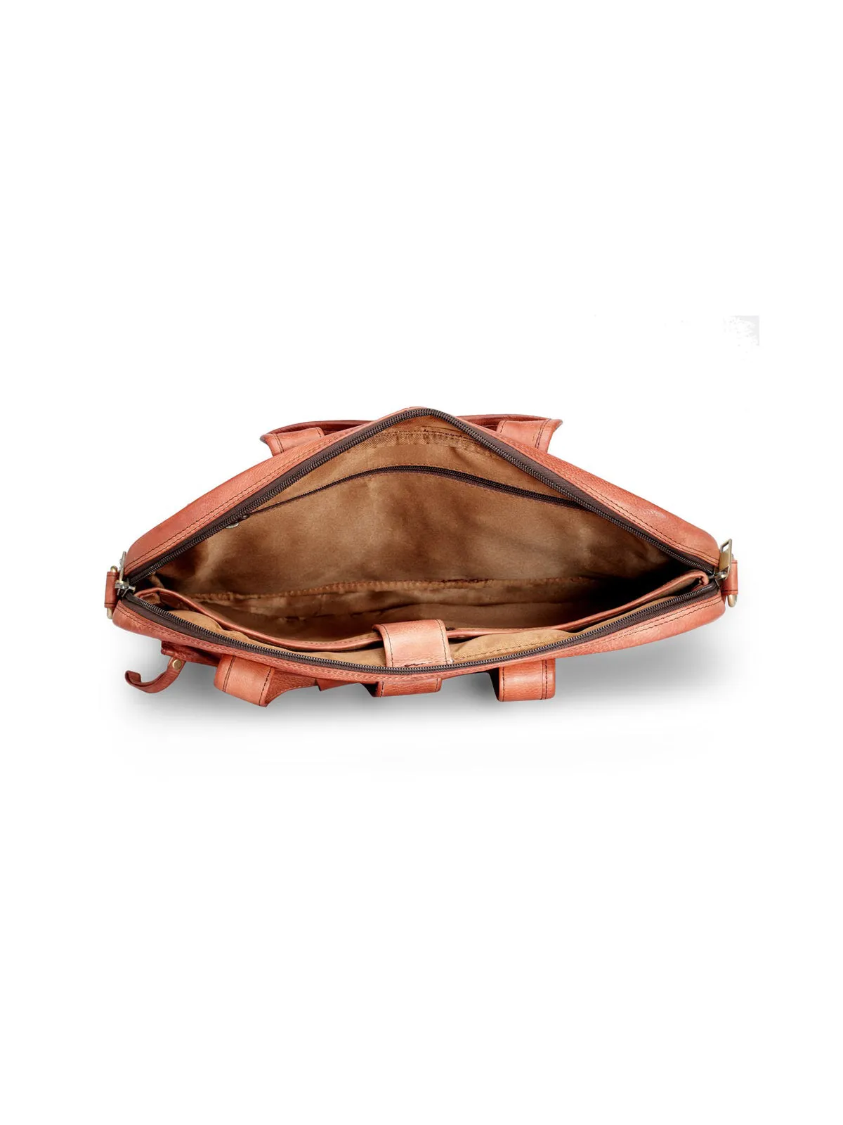 Teakwood Leather Unisex Laptop Bag - Tan