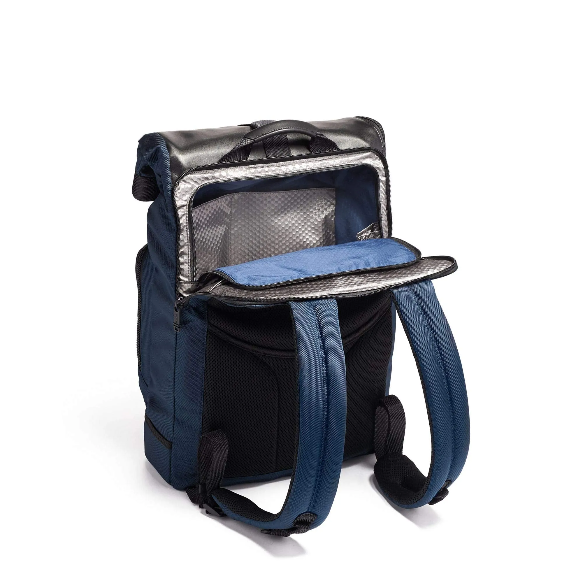 TUMI - Alpha Bravo London Roll Top Laptop Backpack - 15 Inch Computer Bag for Men and Women - Navy
