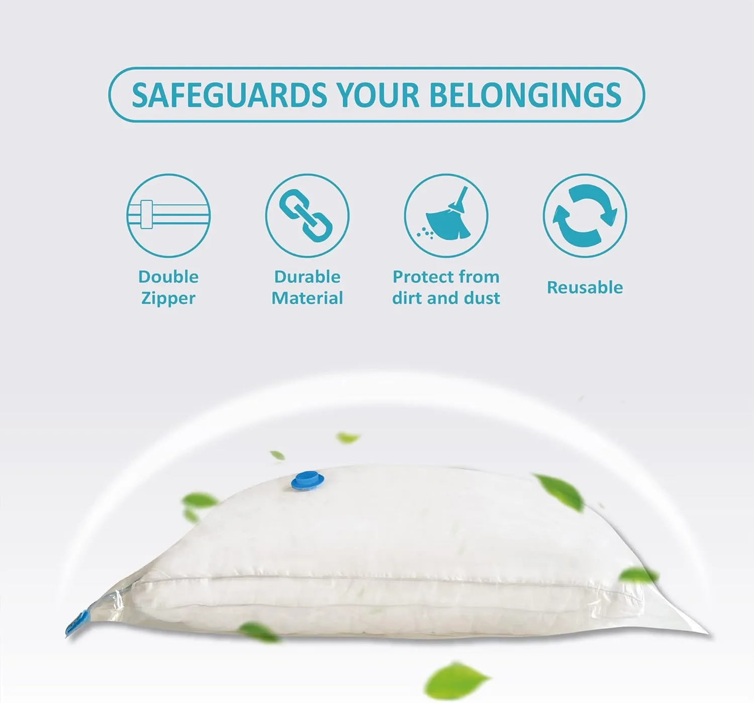 Vacuum Storage Bags - 10 Jumbo Space Saver Bags With Pump for Clothes, Comforters, Blankets, Bedding