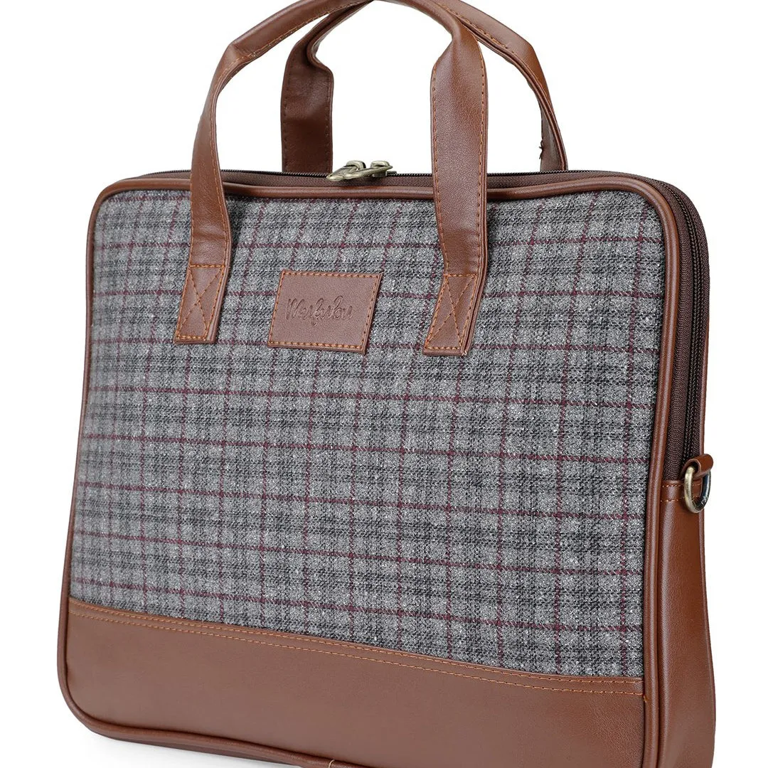 Vegan & Tweed 15.6 Inch Laptop Messenger Bag with Pouch - English Blues