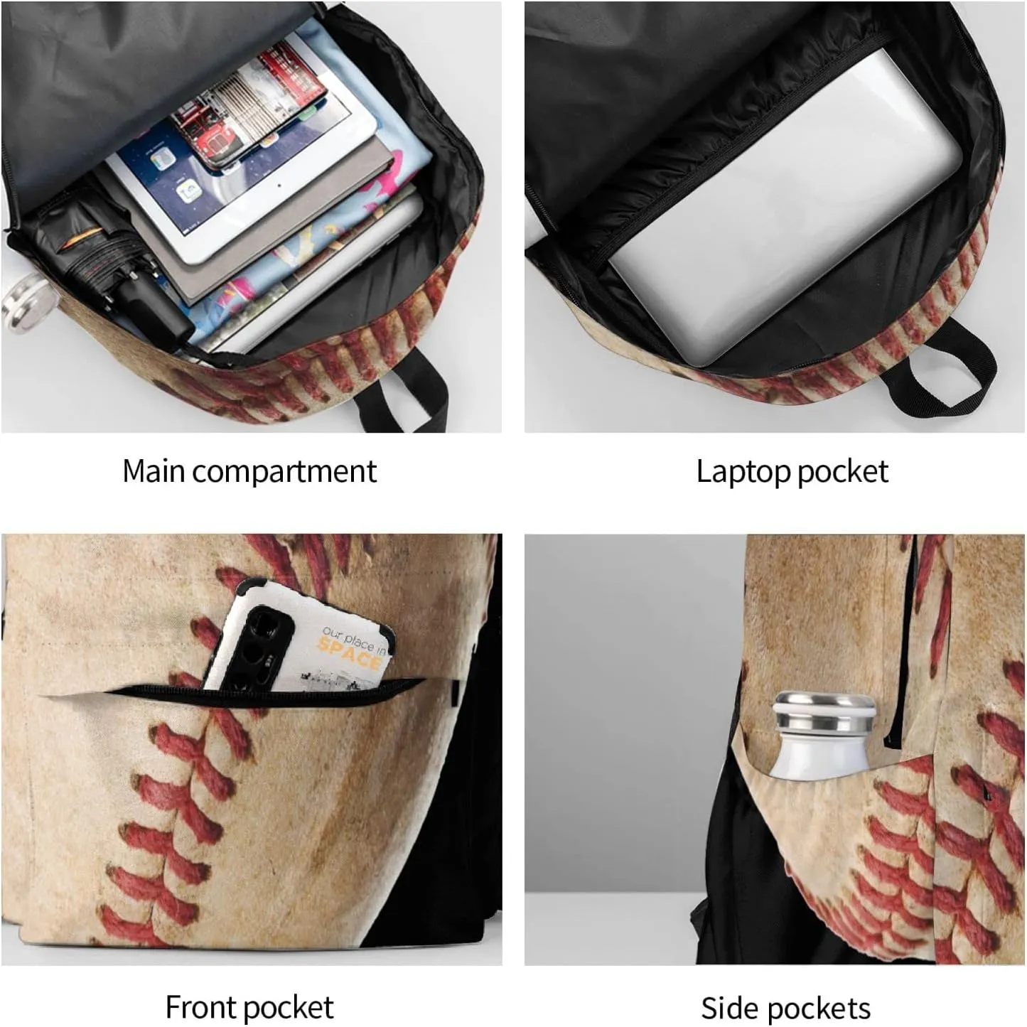 Vintage Baseball Backpack Bookbag Laptop Backpacks Multipurpose Daypack for Boys Girls School Men Women Travel Hiking