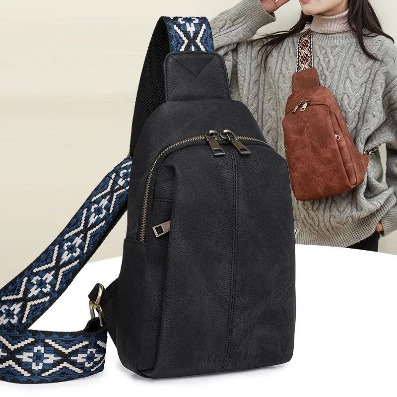 Wholesale Retro Travel PU Crossbody Bags, Casual Women's Chest Bags, Waist Bags