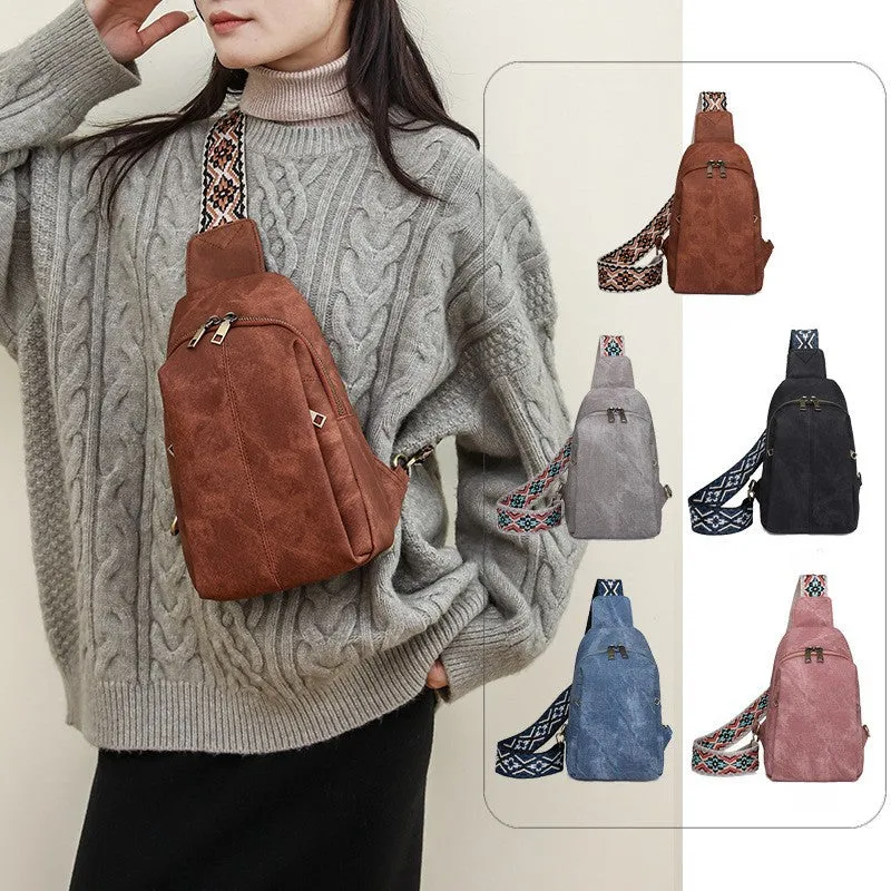 Wholesale Retro Travel PU Crossbody Bags, Casual Women's Chest Bags, Waist Bags
