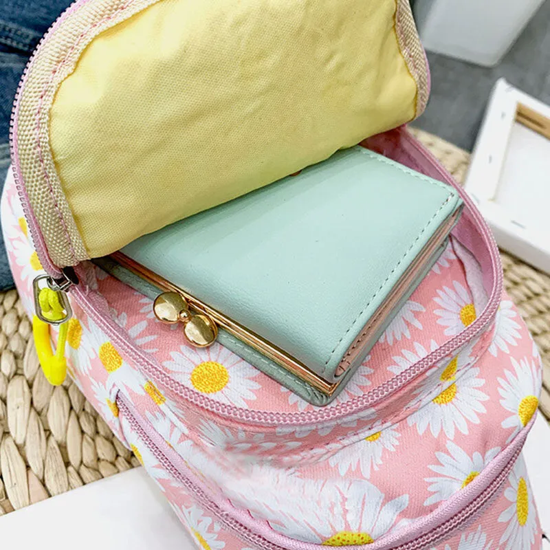 Women Daisy Printed Casual Chest Bag Crossbody